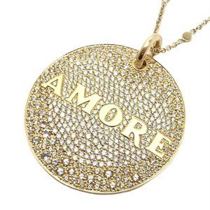 Pasquale Bruni 18k Yellow Gold Large Diamond + Sapphire Amore Pendant Necklace